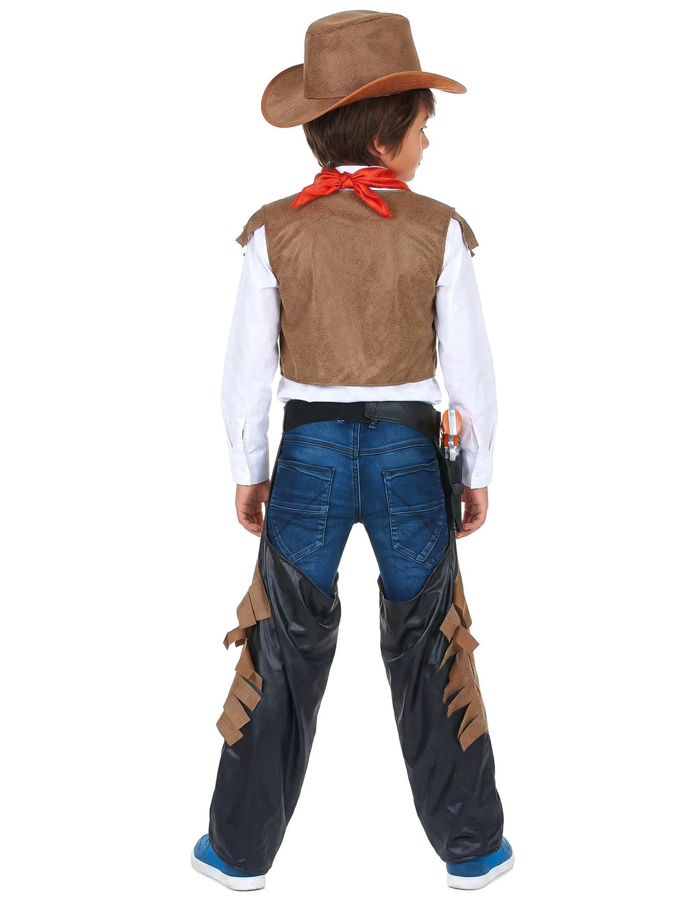 Rückansicht des Braun Cowboykostüms für Jungen
