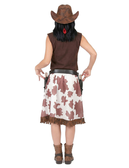 Geflecktes Cowgirl-Kostüm für Damen
