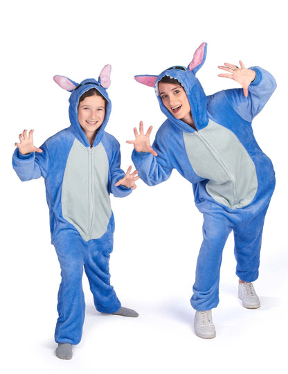 Mise en situation des versions femme et enfant du déguisement créature extraterrestre