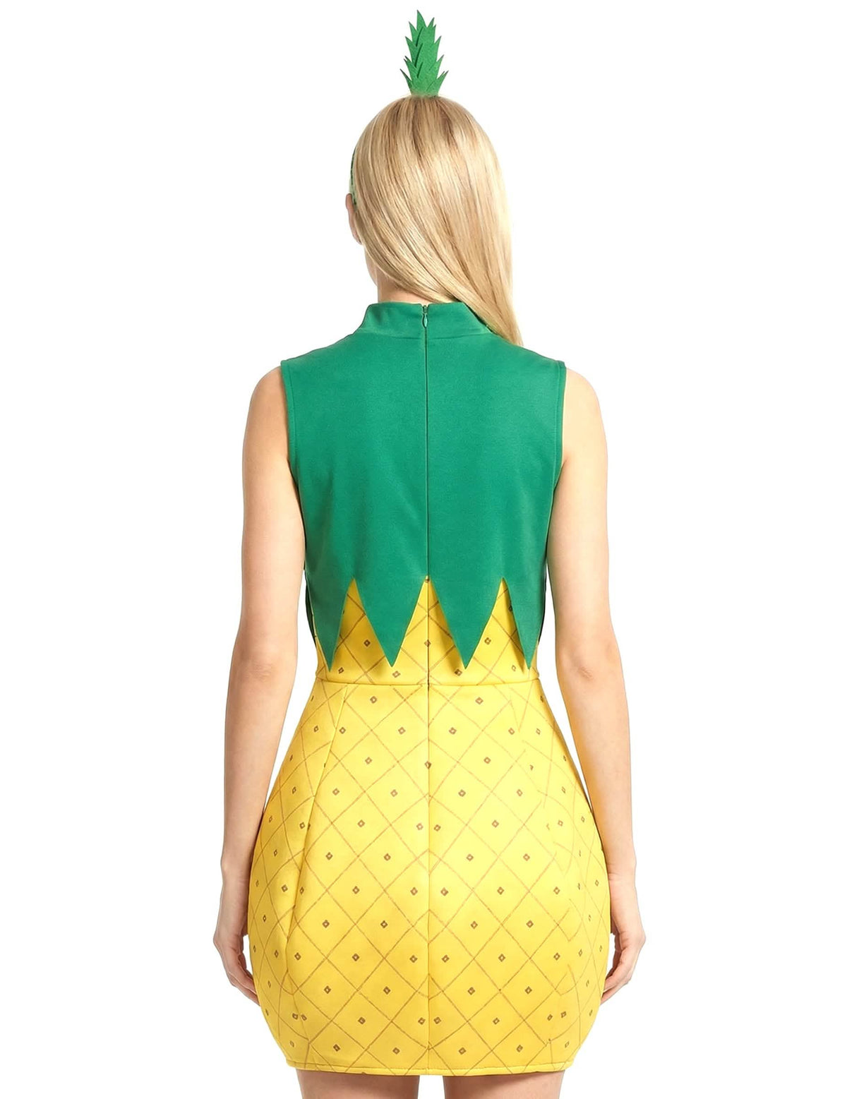 Rückansicht des Kleides des Ananas-Kostüms für Damen