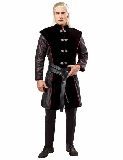 Déguisement Daemon House of the Dragon pour homme noir et rouge luxe avec ceinture