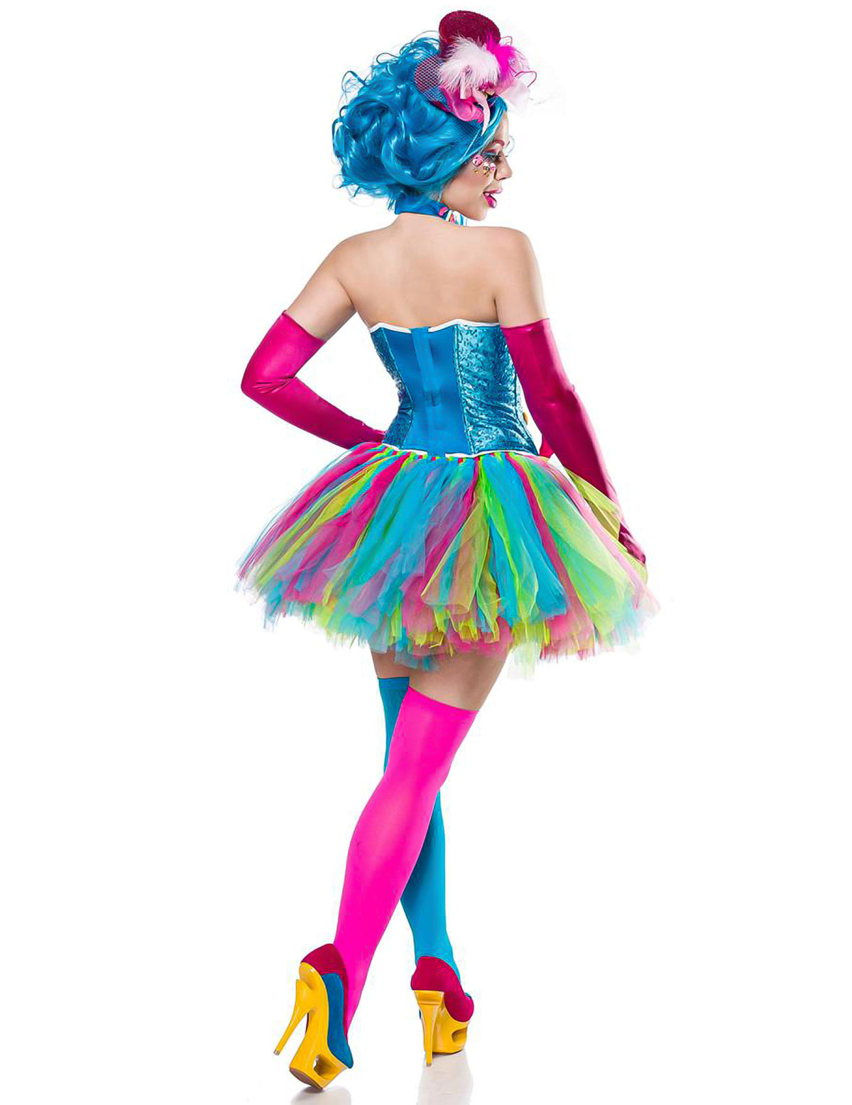 Vue de dos du déguisement dame bonbons luxe pour femme
