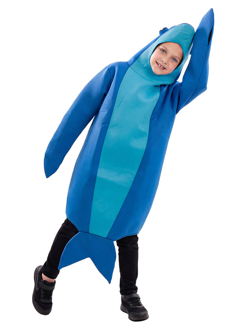 Frontansicht des Delfin-Kostüms für Kinder