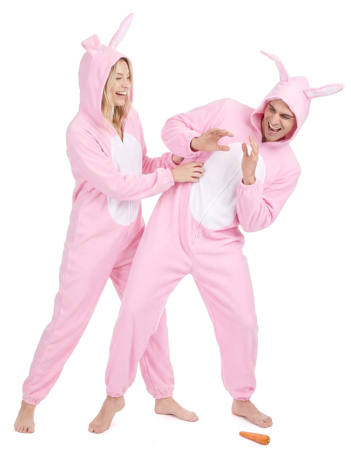 Déguisement de couple lapin rose