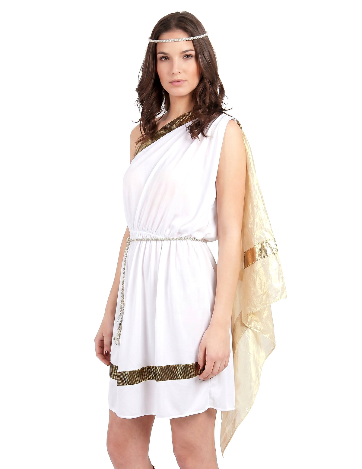 Elegantes Römerinnen-Kostüm für Damen weiss-goldfarben