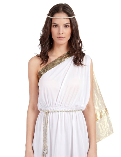 Elegantes Römerinnen-Kostüm für Damen weiss-goldfarben