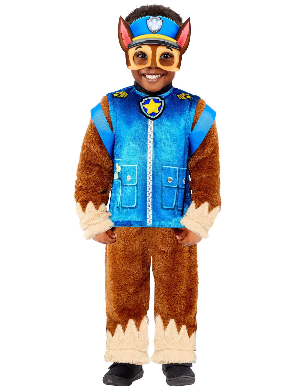Deluxe-Kostüm Chase Paw Patrol für Kinder Blau und Braun aus Plüsch mit Hut
