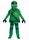 Déguisement deluxe Lloyd Ninjago LEGO pour enfant vert avec masque et gants en forme de pinces