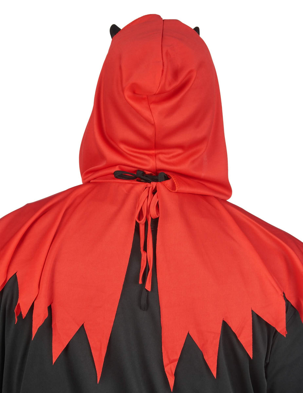 Vue de dos de la capuche du déguisement de diable des enfers