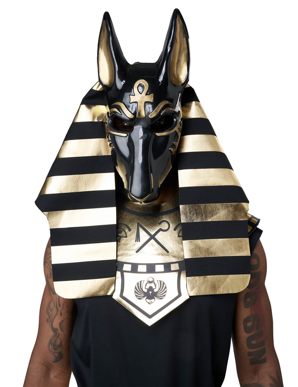 Nahaufnahme der Maske des Anubis-Gott-Kostüms Luxus