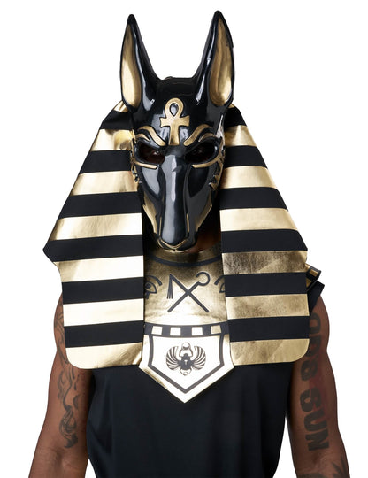 Nahaufnahme der Maske des Anubis-Gott-Kostüms Luxus