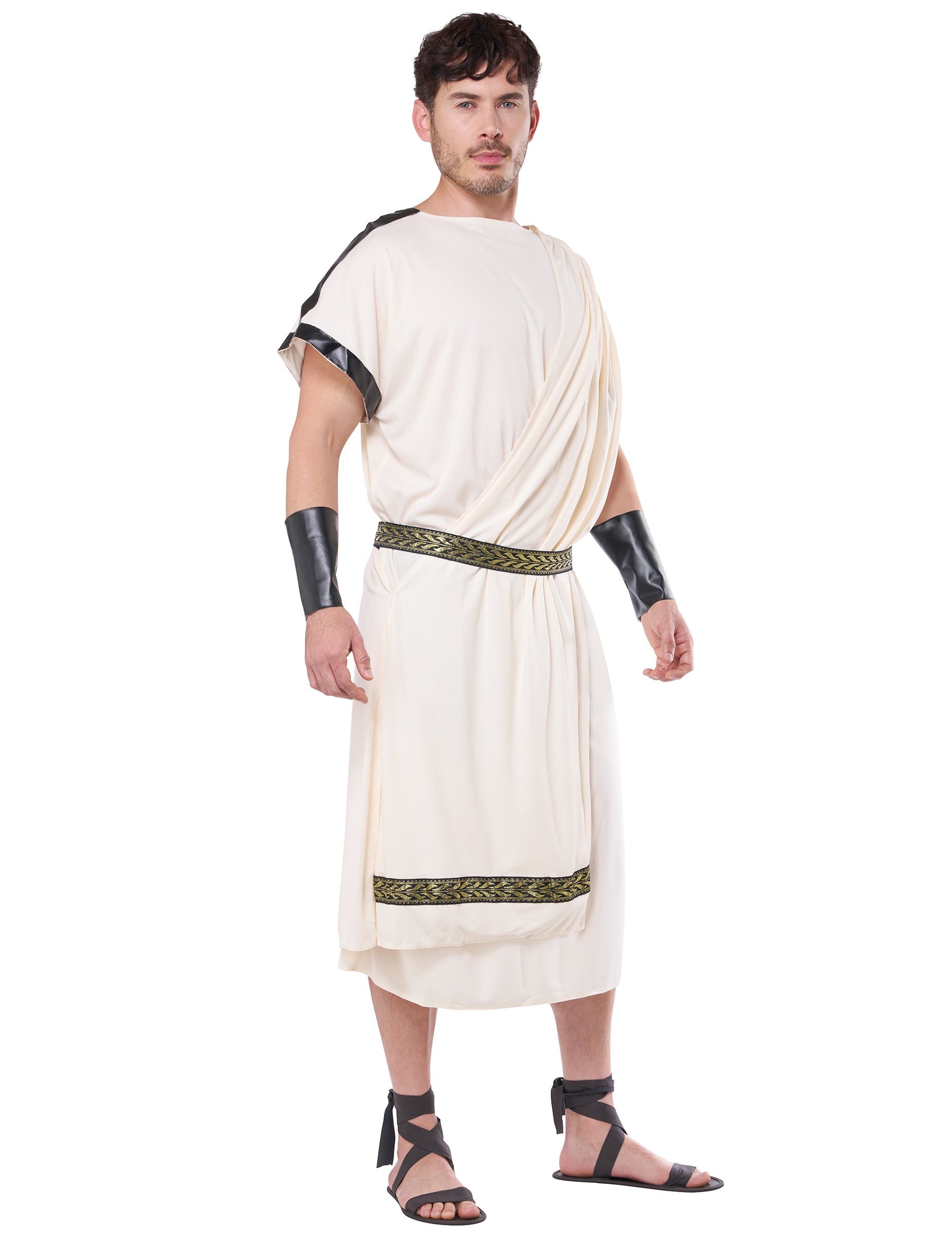 Vue de face du déguisement de dieu grec pour homme