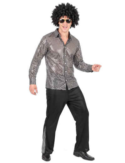 Disco-Kostüm für Herren in silber
