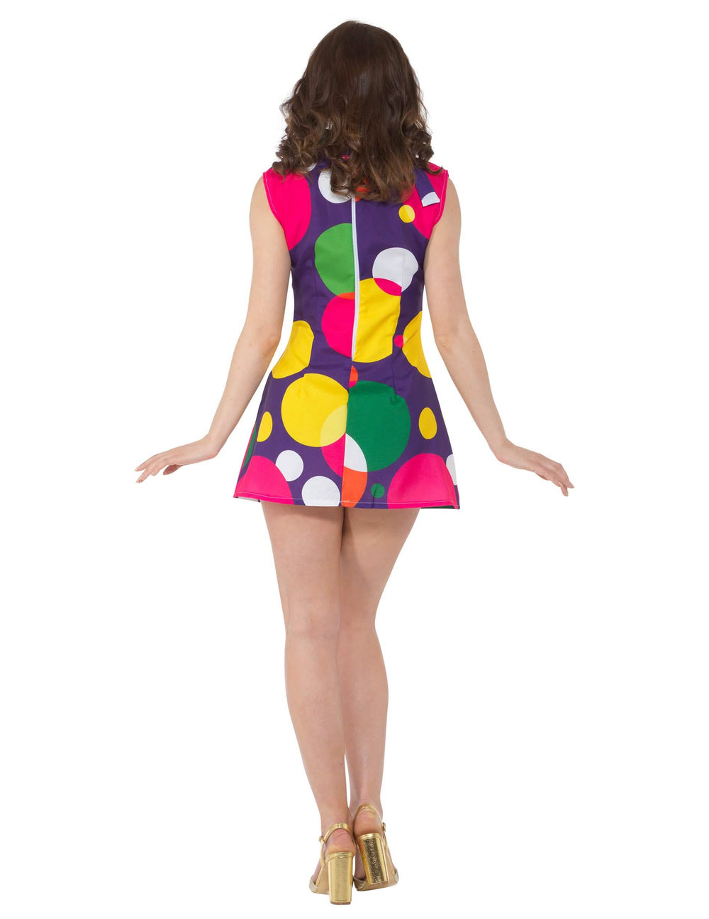 Rückansicht des Disco (70er)-Pop-Kostüms für Damen