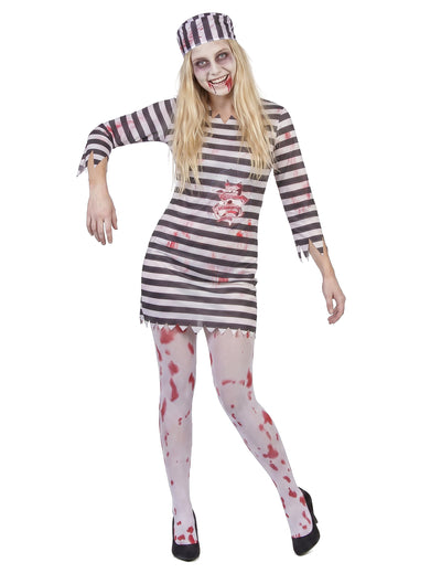 Zombie Häftlingskostüm für Damen