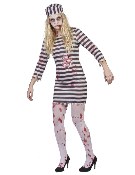Zombie Häftlingskostüm für Damen