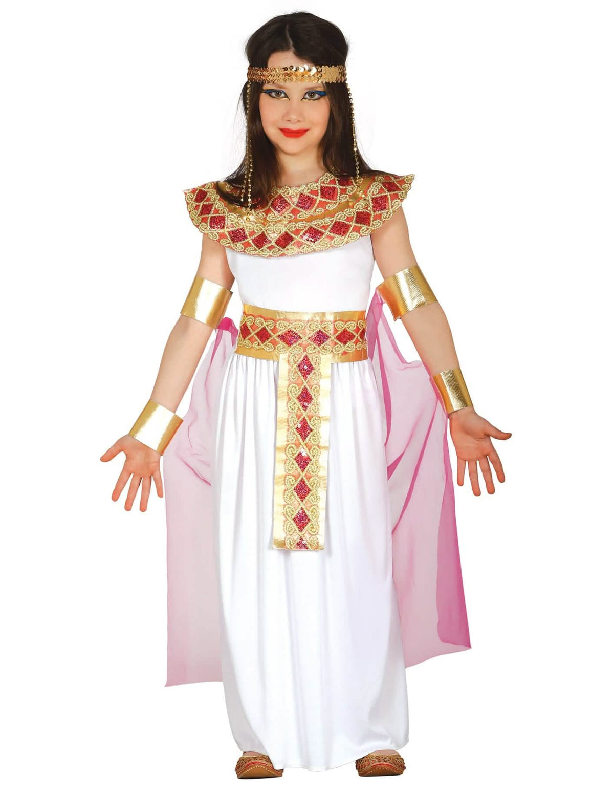 Ägyptisches Kostüm für Mädchen Rosa, Pink und Farbe Gold