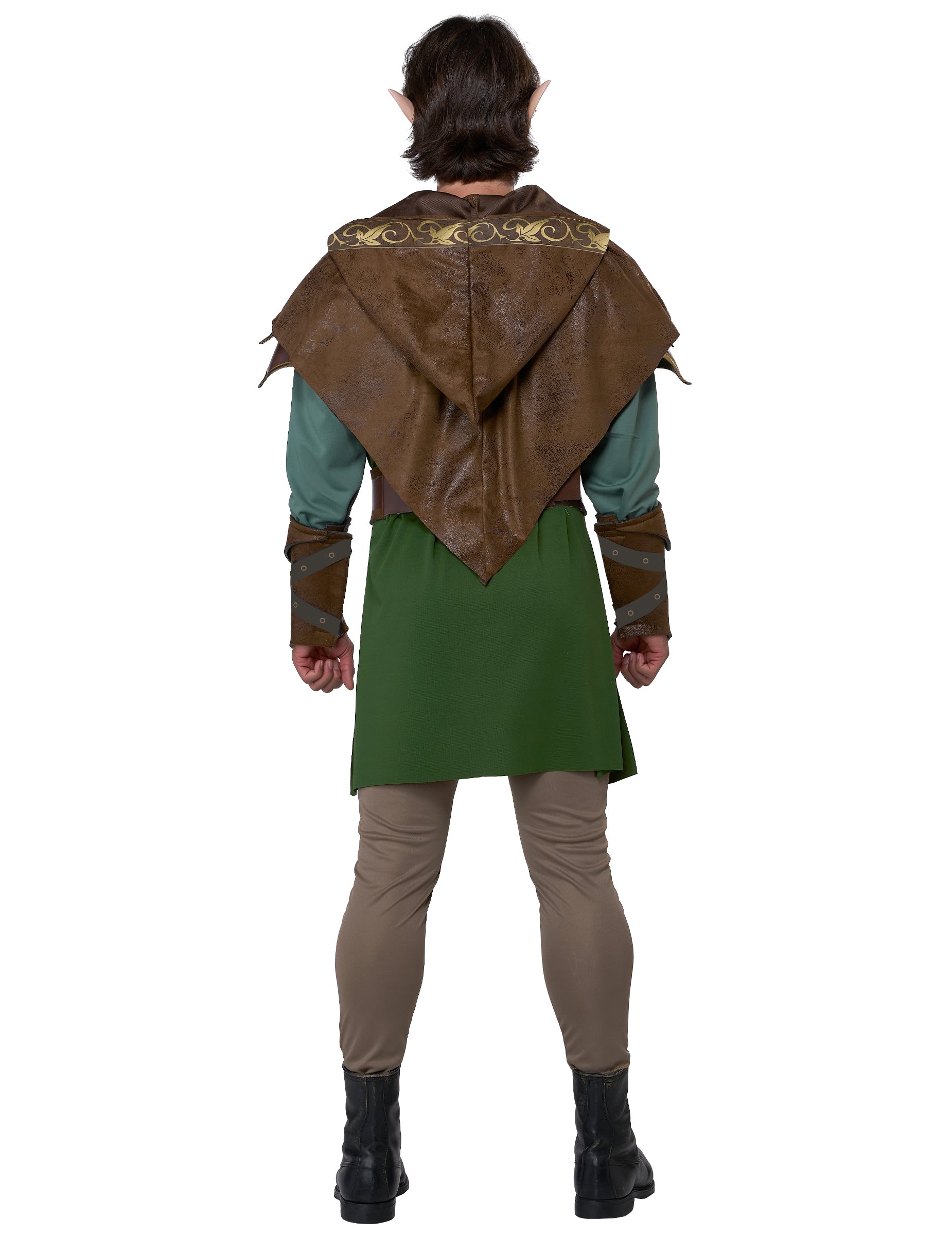 Vue de dos du déguisement elfe archer pour adulte