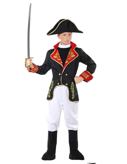 Napoleon-Kinderkostüm französischer Kaiser Jungen-Verkleidung bunt