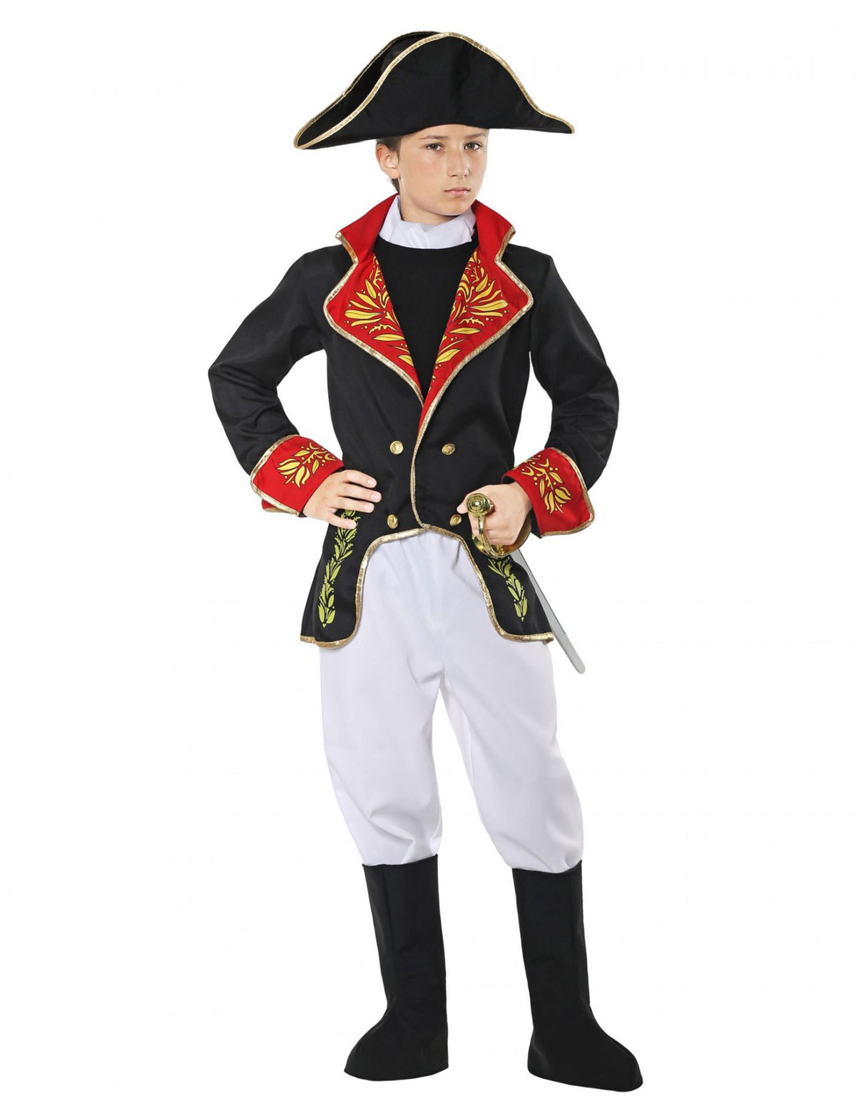 Napoleon-Kinderkostüm französischer Kaiser Jungen-Verkleidung bunt