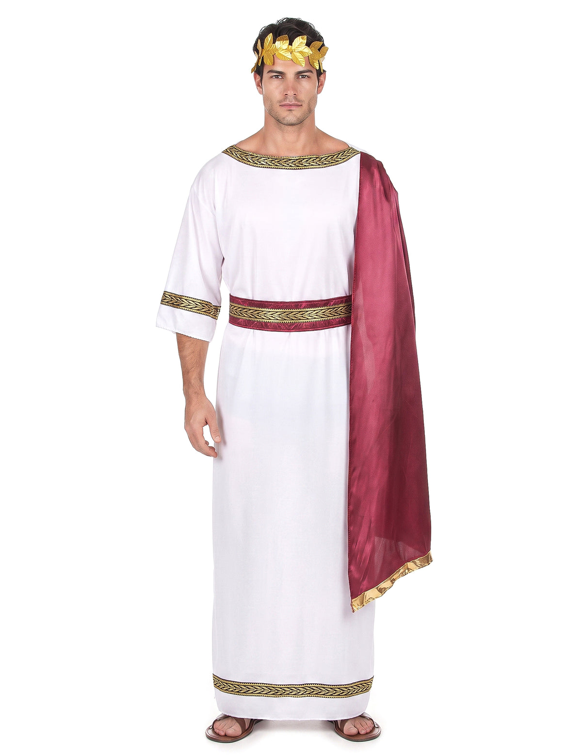 Griechischer Kaiser Herrenkostüm weiss-rot-goldfarben