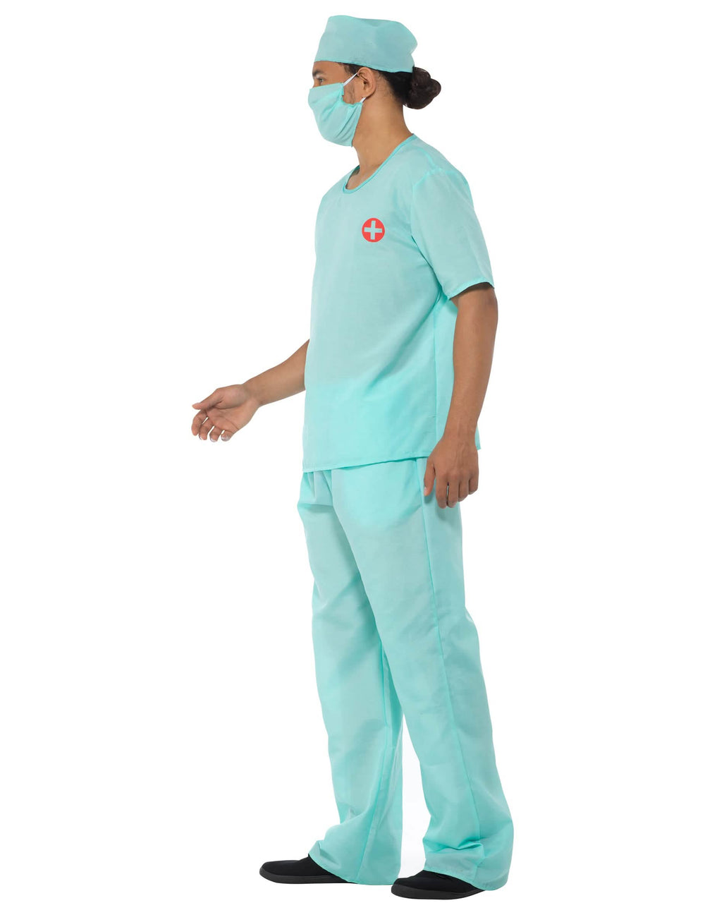 Vue de profil du déguisement et accessoires docteur chirurgien