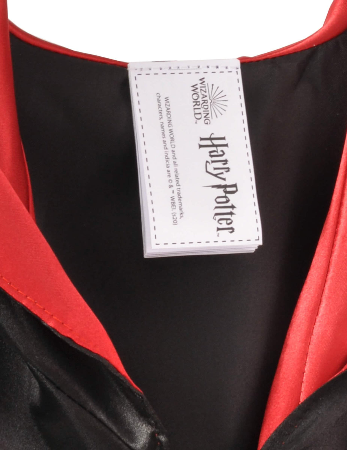 Détail de l'étiquette de licence officielle Harry Potter du déguisement et accessoires Hermione