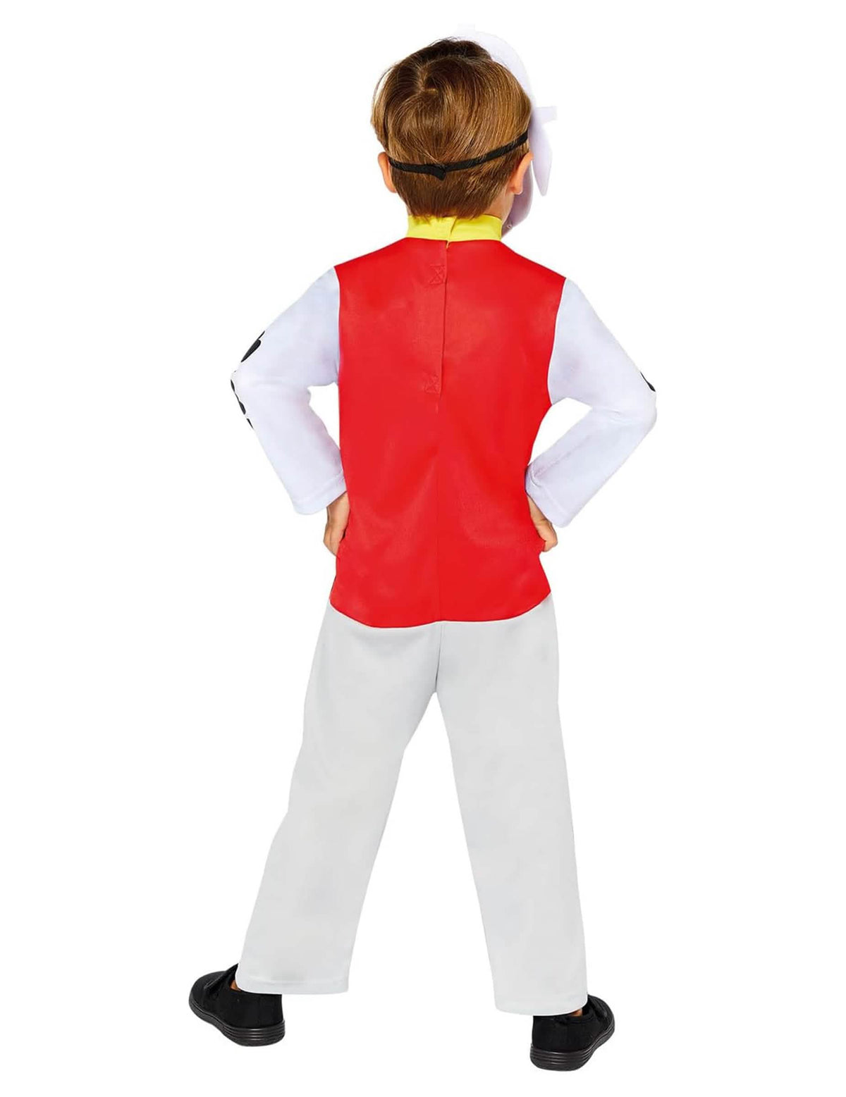 Rückansicht des Kostüms und der Maske Marcus Paw Patrol