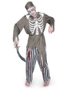 Déguisement fantôme pirate pour homme gris et blanc avec imprimé squelette