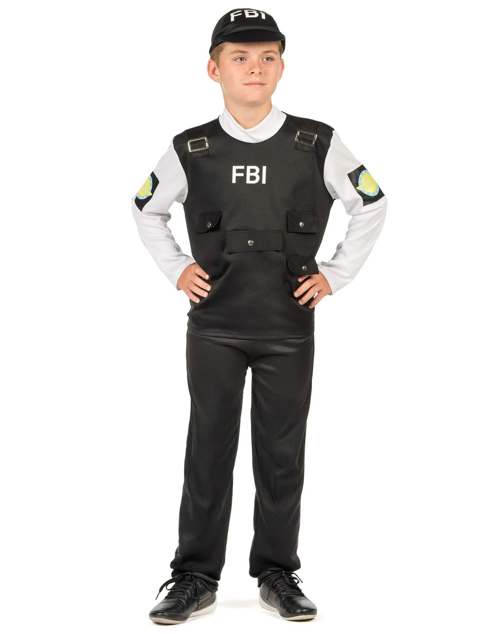 Vue de face du déguisement FBI pour enfant