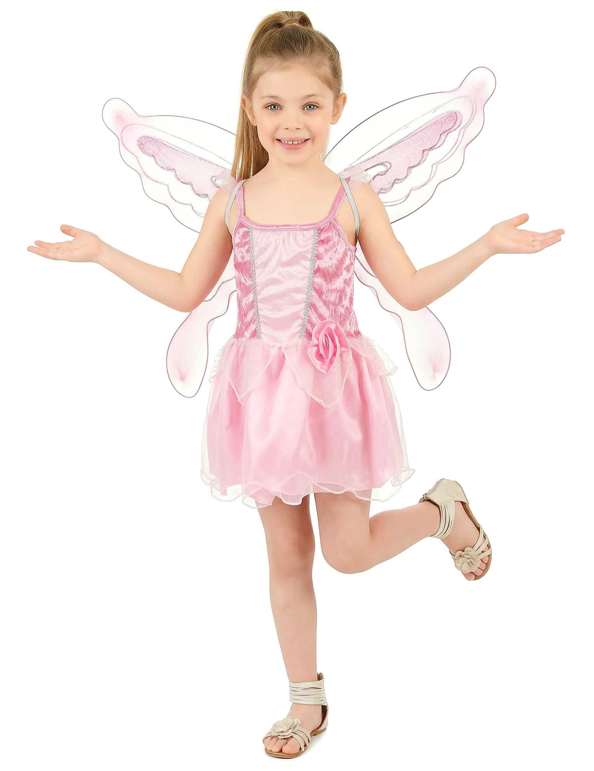 Feenkostüm-Schmetterling für Mädchen Rosa, Pink mit Flügeln
