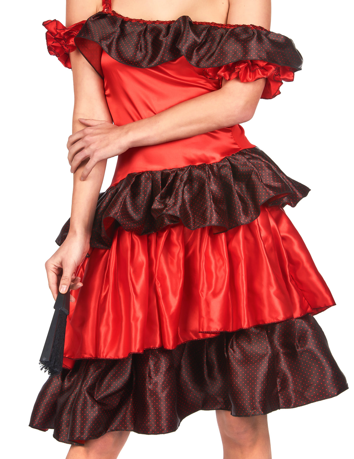 Gros plan sur les volants du déguisement flamenco