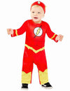 Déguisement Flash pour bébé rouge et jaune avec coiffe