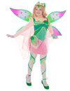 Déguisement Flora Winx Club pour enfant rose et vert avec ailes