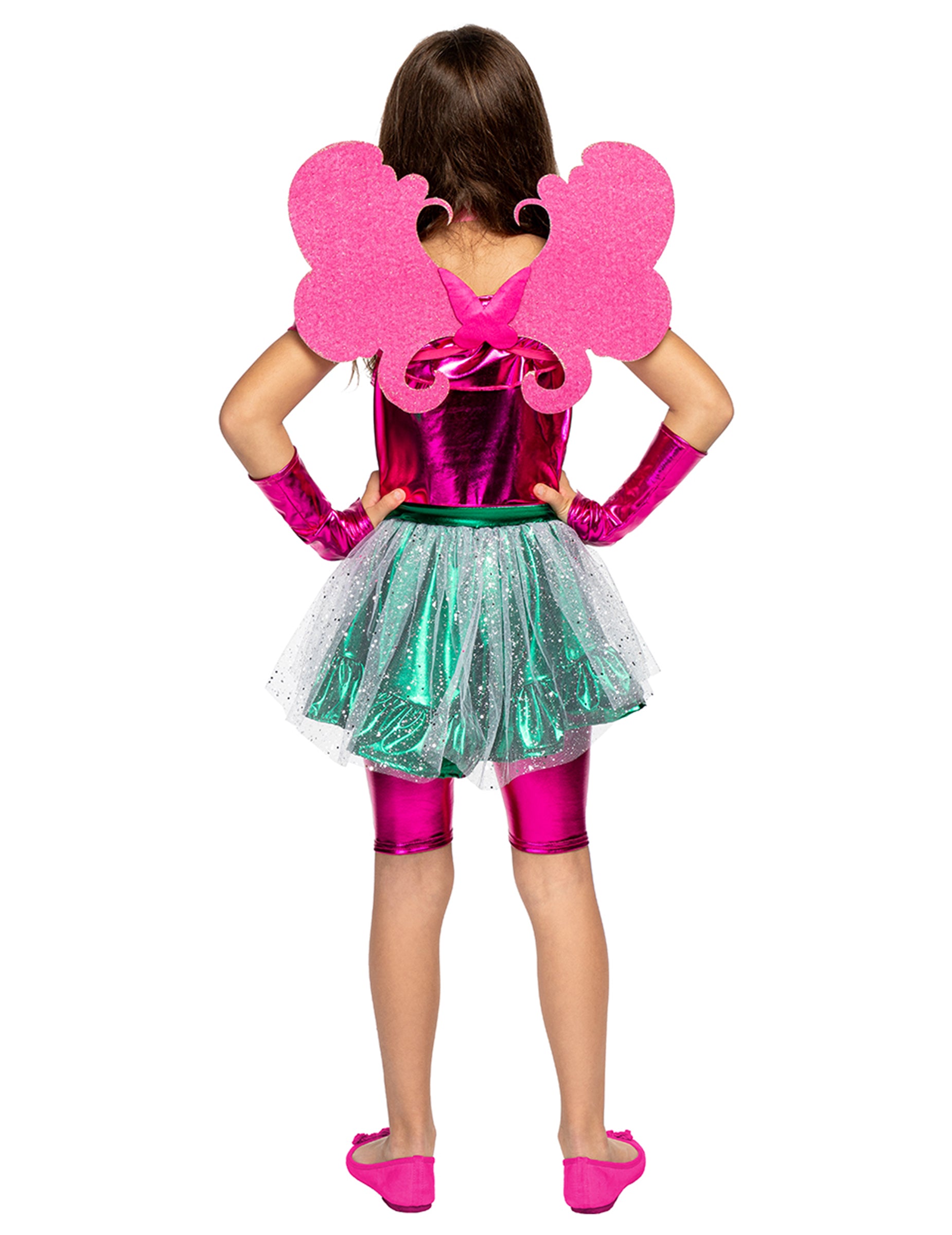 Vue de dos du déguisement Flora Winx™ pour fille