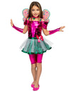 Déguisement Flora Winx™ pour fille rose et vert avec ailes