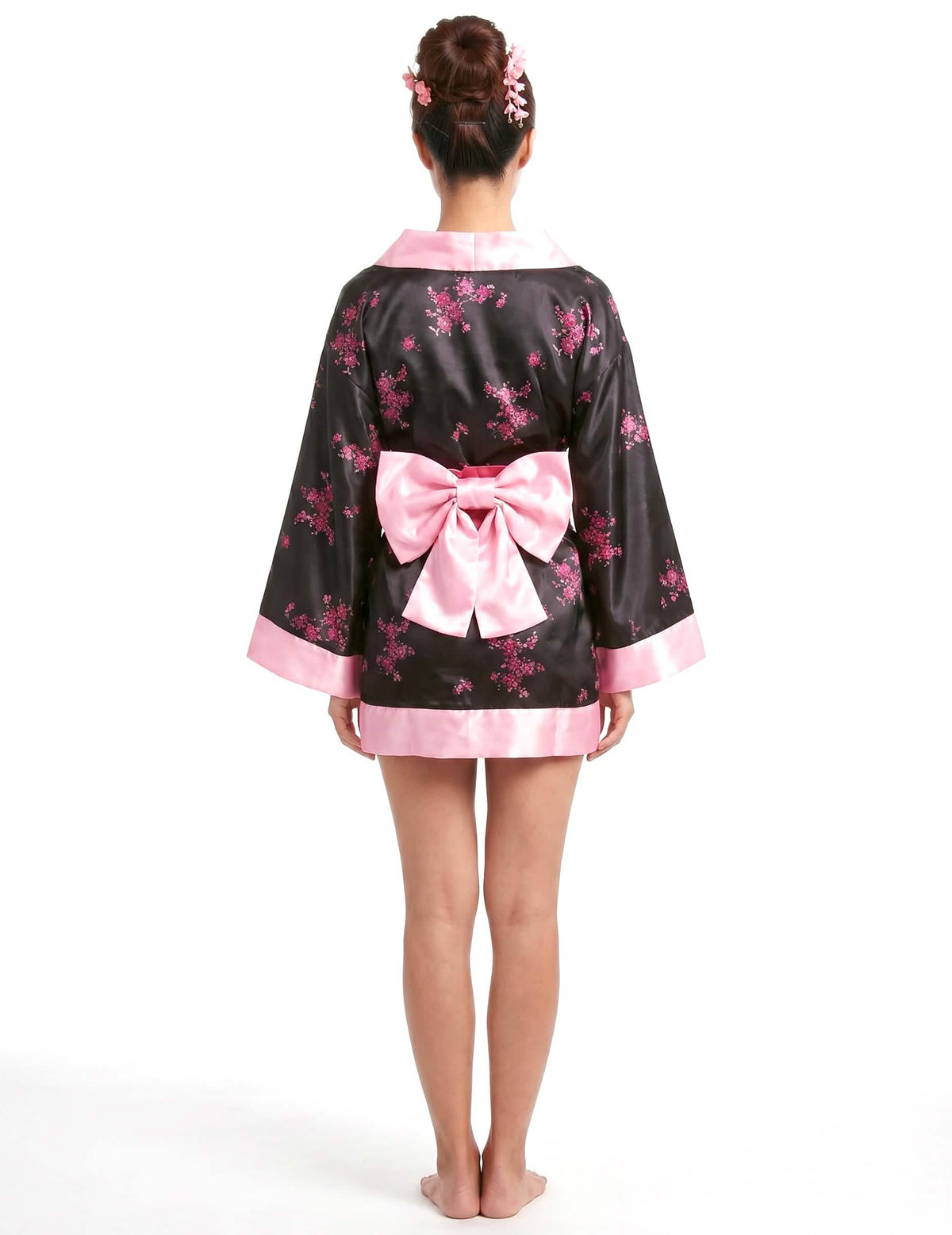 Geisha-Kostüm für Damen Floral schwarz-rosa