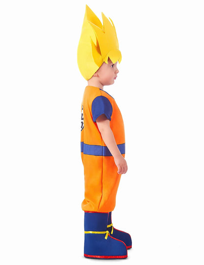 Vue de profil du déguisement Goku Super Saiyan Dragon Ball Z pour bébé