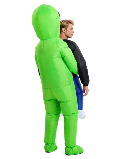 Huckepack-Kostüm für Erwachsene Alien bunt