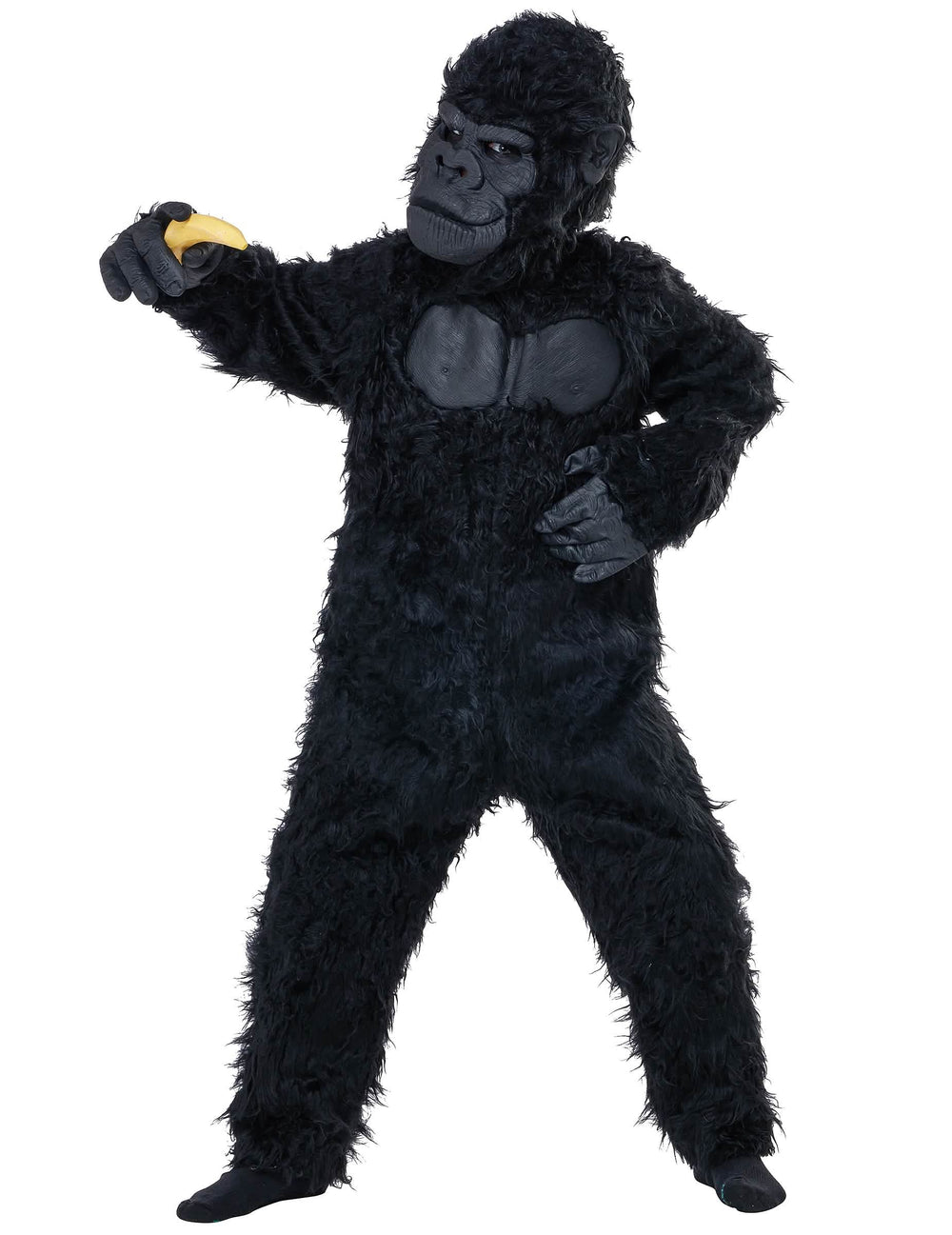 Gorillakostüm für Kinder Schwarz aus Kunstpelz