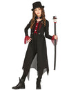 Déguisement gothique chic pour enfant noir et rouge avec haut-de-forme