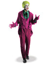 Déguisement grand héritage Joker pour adulte violet et vert avec pantalon rayé