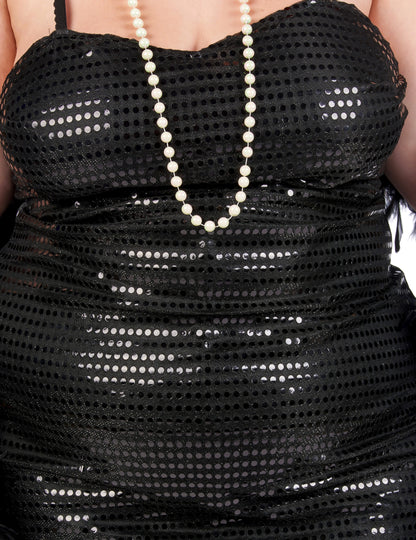 Plus Size Charlestonkostüm für Damen schwarz