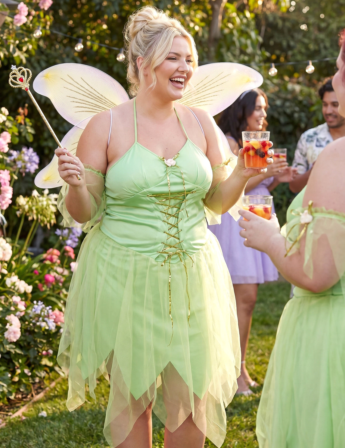 Sexy Grünes Feen Kostüm in Plus Size
