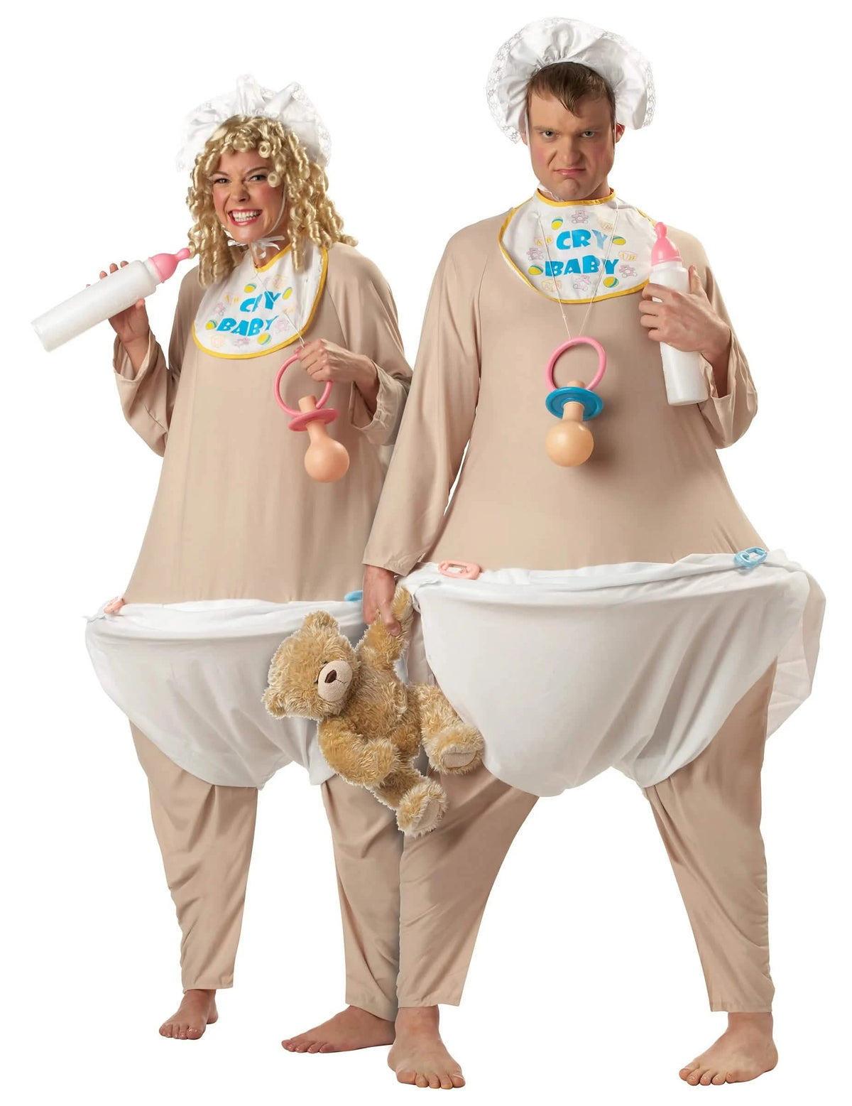 Damen- und Herren-Version des Deluxe-Großbaby-Kostüms