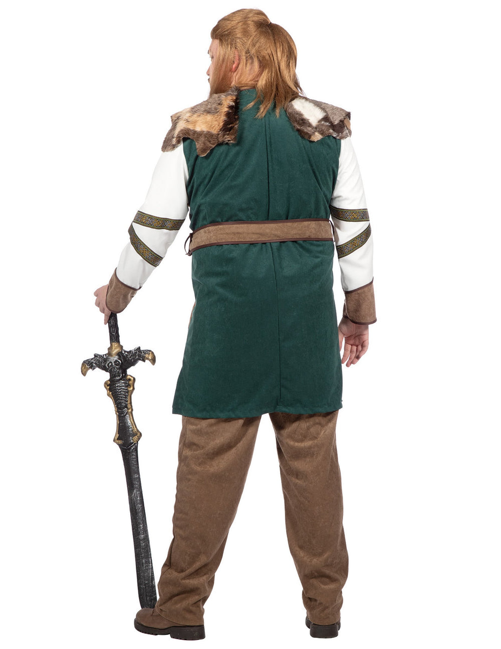 Vue de face du déguisement guerrier viking luxe