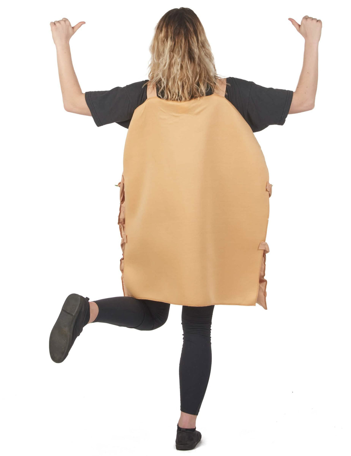 Rückansicht des realistischen Hamburger-Kostüms für Erwachsene