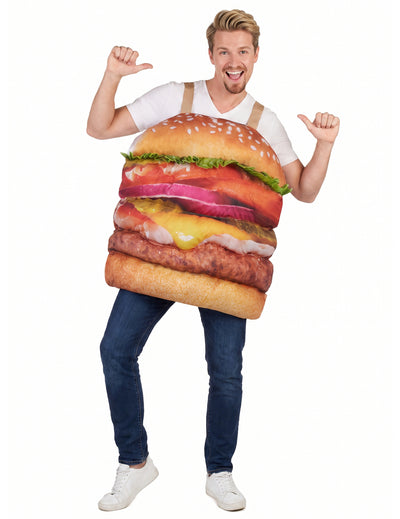 Schmackhaftes Hamburger-Kostüm für Erwachsene bunt