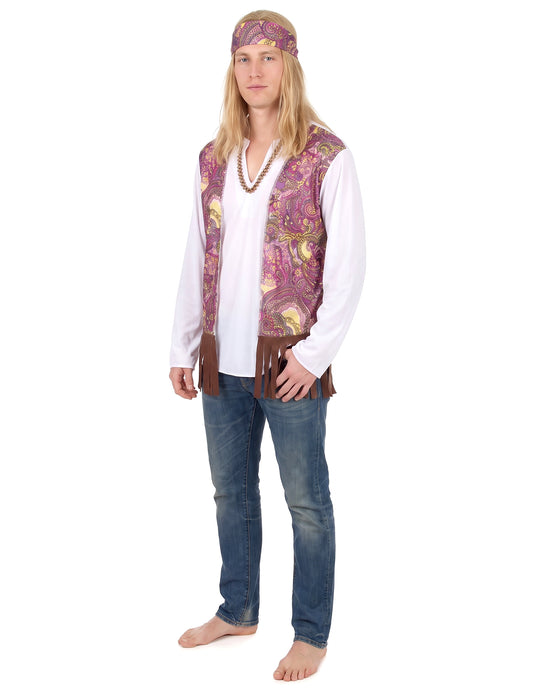 Lässiges Hippie-Herrenkostüm bunt