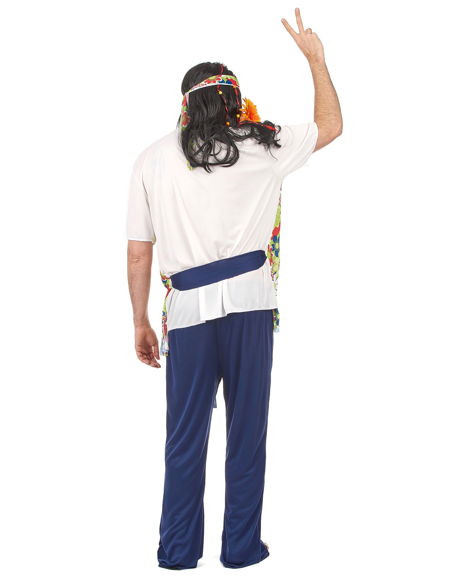 Hippiekostüm für Herren mit Bandana bunt